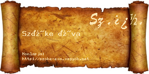 Szőke Éva névjegykártya