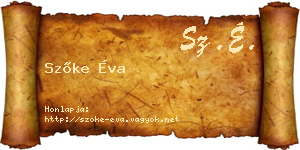 Szőke Éva névjegykártya