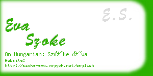 eva szoke business card