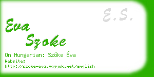 eva szoke business card